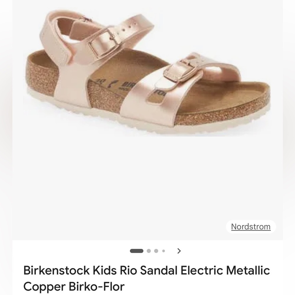 Birkenstock Rio kids- electric metallic copper size 25 NWT.